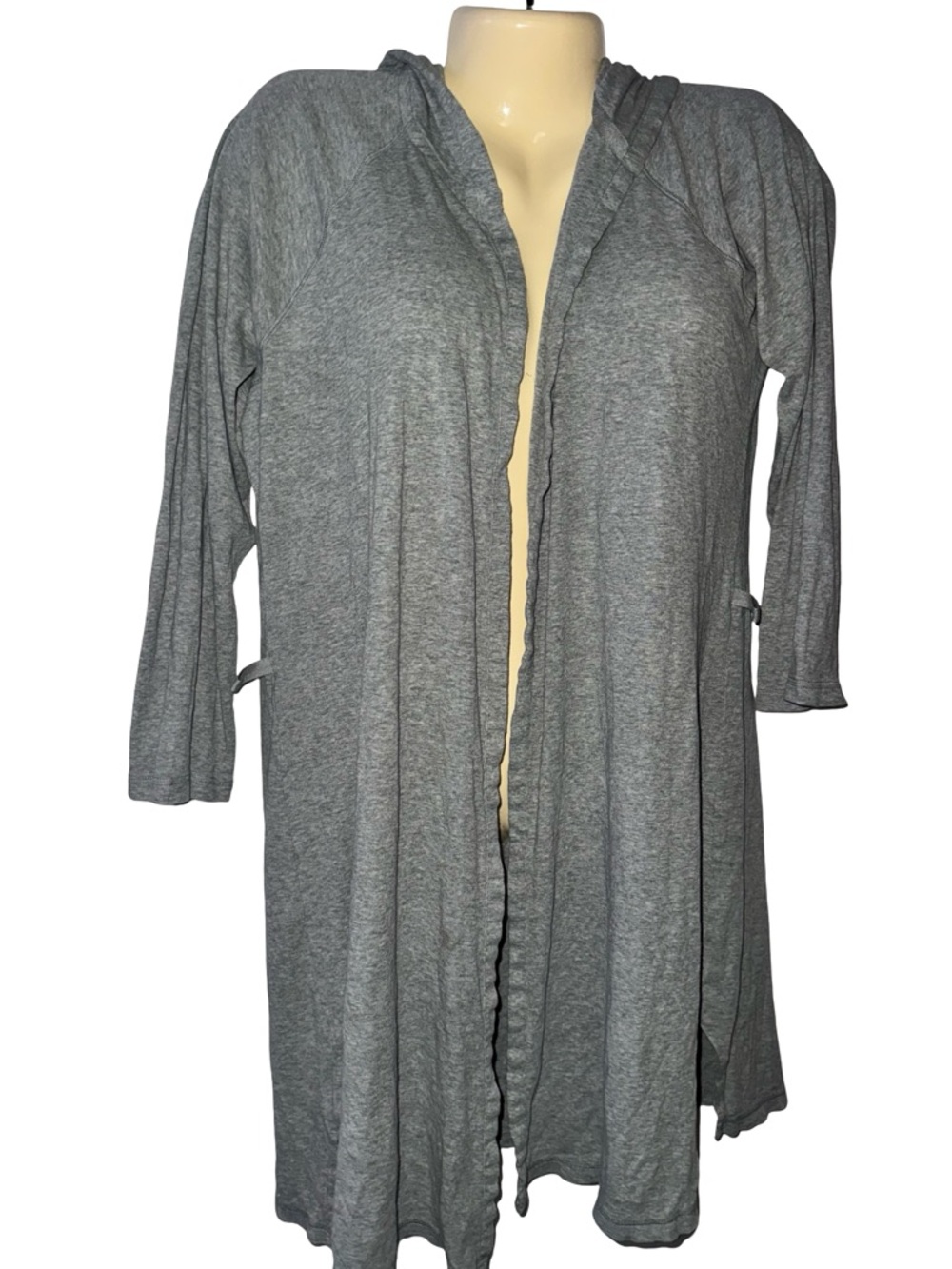Victoria's Secret Gray Heather Hooded Open-Front Robe